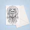 Cat Dreamcatcher Coloring Cards, 5" x 7", Stationary Set, Easy
