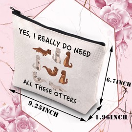 PLITI Funny Otter Makeup Bag Otter Lovers Gift Otters Zipper Pouch for Otter Mother Animal Lover Gift, Need All Ottersu