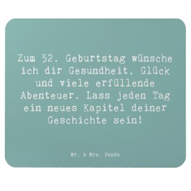 Mr. & Mrs. Panda Mauspad Spruch 52. Geburtstag - Geschenk, wunderbare Momente, Zukunft, Alles gut zum Geburtstag, 52 Jahre, Freude, Alter,