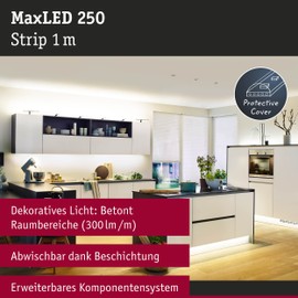 Paulmann 79870 LED Strip MaxLED 250 Warm White 2700 K 1 m IP44 Protect Cover Including 1 x 4 Watt Strip Light Silver