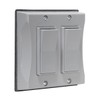 Hubbell 5127-0 2-Gang Weatherproof Cover, Vertical, Decorator, Gray, Shrink