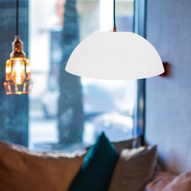 Luxshiny 2Pcs Mushroom Plastic Lamp Shade for Ceiling Lights - White Dome Uplighter Lampshade Cover for Home Decoration, Easy to Install and Versatile for DIY Projects