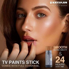 Kryolan TV Paint Stick - F11 Kryolan Makeup Stick Foundation - Full Coverage Concealer for TV, Theater, Stage, Acting, Face and Body - Made in USA (25 g)