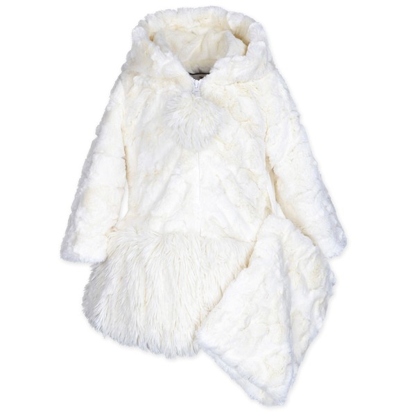 Widgeon American Hooded Shag Bottom Coat and muff, Kids Size