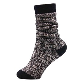 Nootkas Alpaca Wool Nordic Crew Sock - Black M (1 pair)