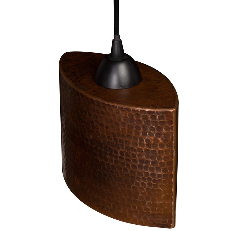 Premier Copper Products Hand Hammered Copper 8" Oval Cylinder Pendant