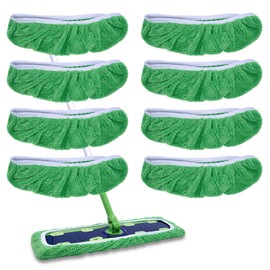 RuannoClean XL Mop Pads Compatible with Swiffer XL Dry Sweeping Cloths, Reusable Wet Pads Refill X-Large Size Fits for Swiffer XL Wet Pads Refills -for Surface Hardwood Floor Cleaning, 8 Pack