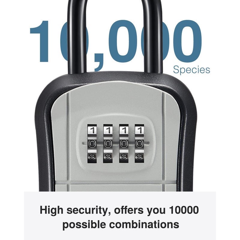 Puroma Key Lock Box, Portable Combination Lockbox Wall-Mounted Key Storage