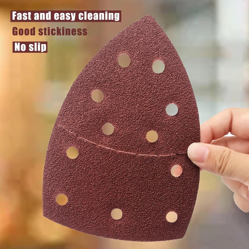 50 pcs Mouse Sander Pads 11- Hole 60 Grits Mouse