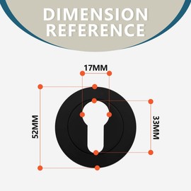 Bwintech 1 Pair 52MM Matt Black Lock Cylinder Hole Escutcheon Lock Cylinder Hole Cover