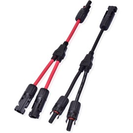 [BOEN] 2pcs Y Type Parallel MC4 Connector MMF+FFM Branch Solar Panel Connection Cable 10AWG Weatherproof UV Resistant IP67 Waterproof (Male Female)