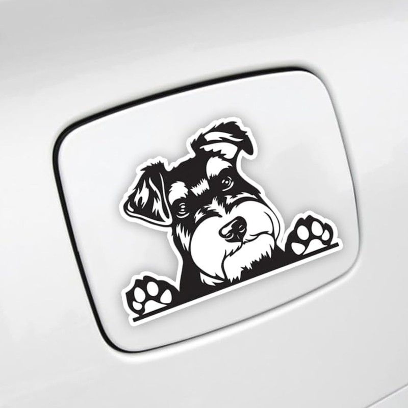 DK339 Cute Miniature Schnauzer Stickers 15 x 11 cm Hide