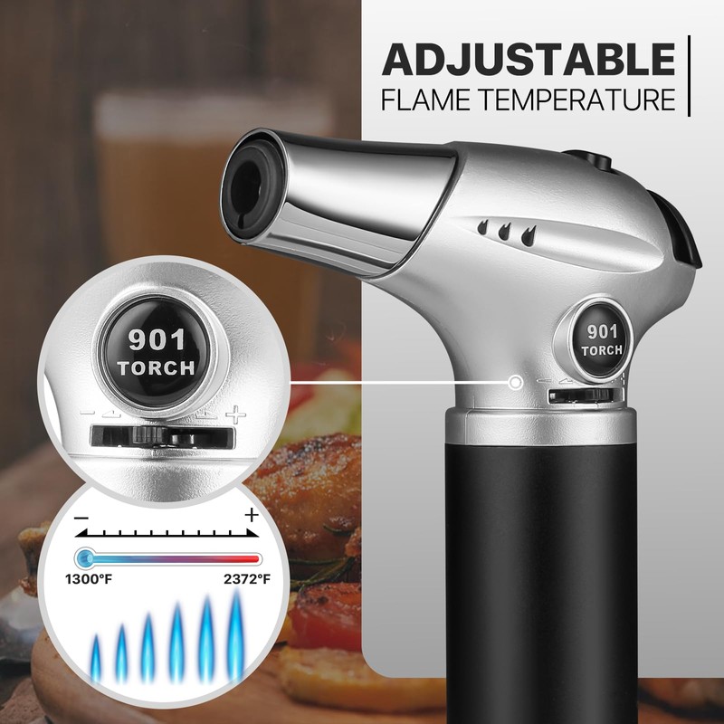 mollie Mini Butane Torch Lighter with Adjustable Flame, Small Refillable
