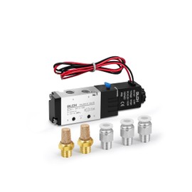 BLCH PNEUMATIC Solenoid Valve 4V210-08 DC12V Single Coil Pilot-Operated Electric 2 Position 5 Way Connection Type Outlet wire(4V210 DC12V 1/4"NPT)
