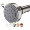 Brushed Nickel Shower Rod with 12 Hooks, Adjustable Length Range