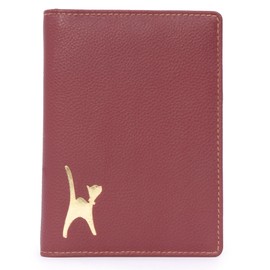 Catwalk Collection Handbags - Women's Leather Passport Holder Small - Passport Organiser Case for Travel - RFID Protection - with Gift Box - Skye, Red - RFID, Traditional