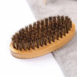 Soft Boar Bristle Moustache Brush Travel Size Beard Brush Wood Pocket Beard Brush Oval Wooden Beard Brush Facial Hair Beard Combing Brush Mustache Soften Brush for Men