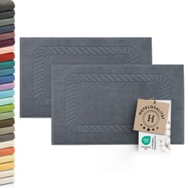 ZOLLNER Set of 2 bath mats, 100% cotton, approx. 50 x 70 cm, 740 g/m², 324.