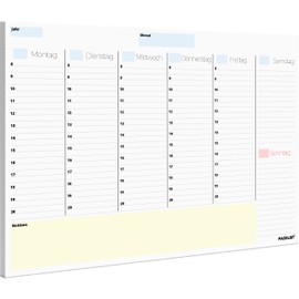 PACKLIST® Weekly Planner Pad A4 without Fixed Date, 52 Week Family Planner, Notes, Plans, Important Dates, Exclusive Calendar with Eco-Friendly Packaging, 100% Paper Product, No Plastic