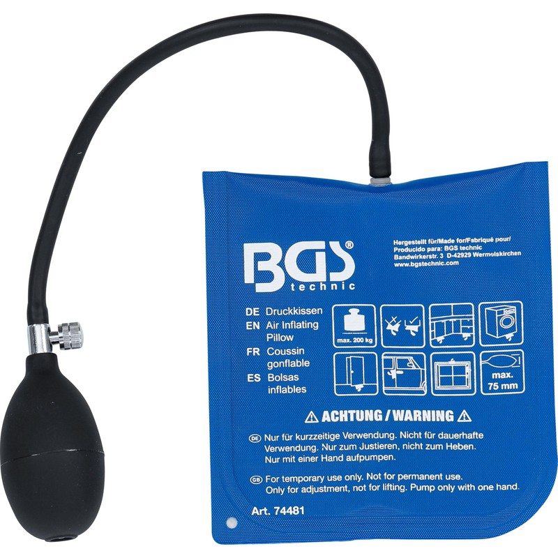 BGS 74481 Pressure Cushion with Hand Pump Square 165 x