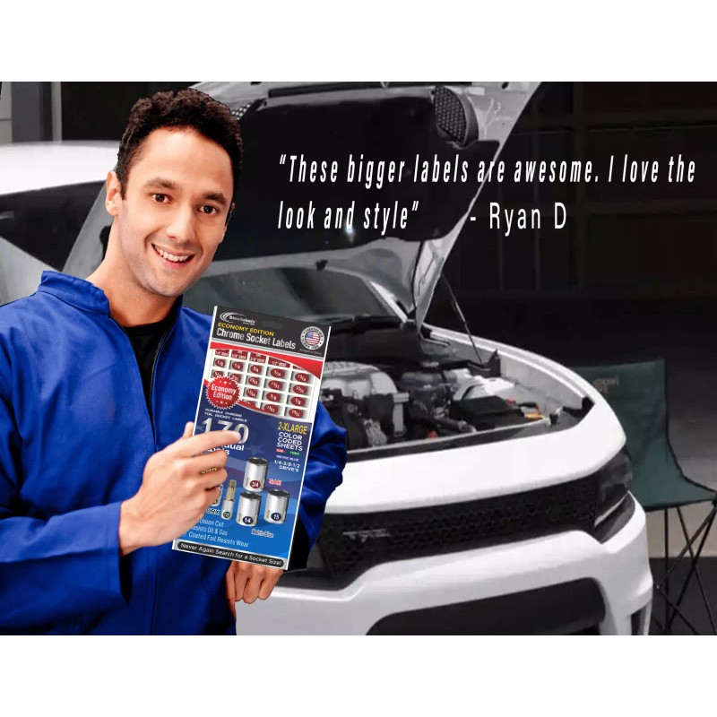 SteelLabels.com Economy Master Set 170 Chrome Foil Socket Labels -