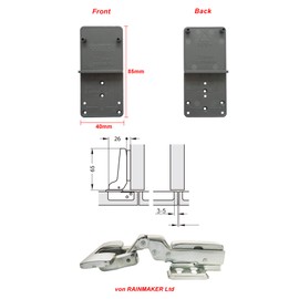 LOOTICH 105 Degree Fixed-On Centre Stop Pot Hinge Standard Hinges with Automatic Closing Integrated Hydraulic Damping Hinges Kitchen Cabinet Wardrobe Cabinet Door Furniture Pack of 2
