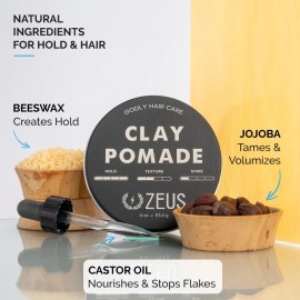 Pomada De Arcilla Zeus Para Hombres, Acabado Mate, Soluble E