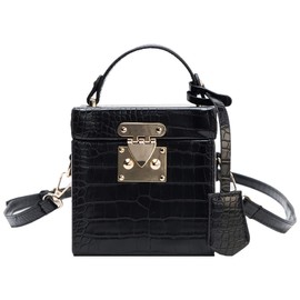 QZUnique Women's Square Box Handbag PU Cube Crossbody Shoulder Bag Wedding Clutch Bag Purse