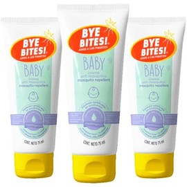 BYE BITES Repelentes de Mosquitos para Bebe en Crema BABY 75 ml cu - Tripack - Para Pieles Sensibles - Hipoalergenica - Aroma a Manzanilla -