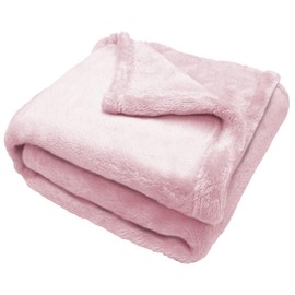 Comfort Lab Plush Flannel Throw Blanket - Soft, Lightweight, Giftable Fleece Blanket for Couch, Bed & Home Decor - Anti Pilling and Non Shedding Fleece Couch Throw - Throw (50" x 60") - Blush