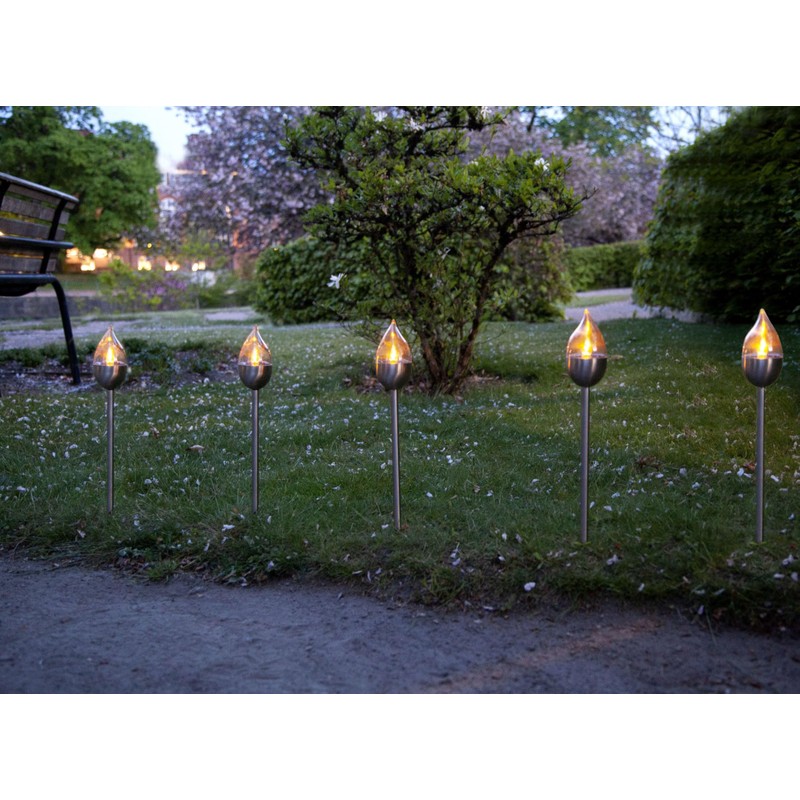 Star Olympus LED Solar Torch, Stainless Steel, Set of 3,