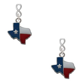 Delight Jewelry Silvertone Enamel Lone Star Texas Silvertone Infinity Post Earrings