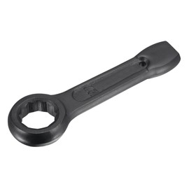 TOCHUN Metric 27mm Slogging Ring Box End Striking Wrenches, High Tensile Steel Single Head Spanner Hand Tool, Metric Slogging Flat Single Ring Spanner
