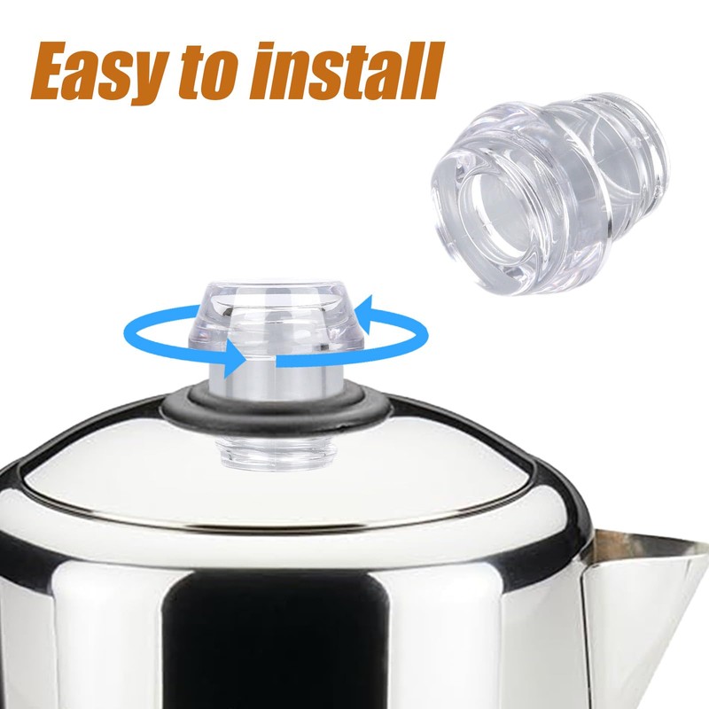 lasuroa 2 Sets Coffee Percolator Tops & Gaskets, Transparent Percolator