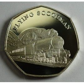 THE FLYING SCOTSMAN & THE MALLARD Fine Silver Commemoratives in 50p Coin Display Case. Steam Railway Engines/Locomotive/Train