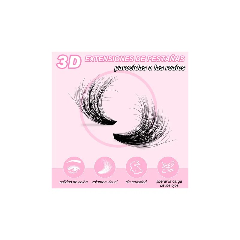 Kit De Extensión De Pestañas 3d Diy Grupos Accesorios 800pcs