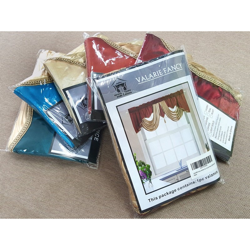 GOHD Valarie Fancy Window Valance 54x18 Taffeta Fabric with Soft