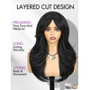 WIGER Layered Wavy Wig with Bangs Middle Part Glueless Curtain