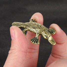 Opexicos 2Pcs Copper Platypus Craft Vintage Metal Bronze Animal Antique Style Mini Ornaments for Home Study Bedroom Decoration