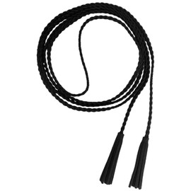 Nanxson Women Belt Waist Woven Chain Tassel Rope Belt Knitted for Dress Coat Shirt PDW0042 black