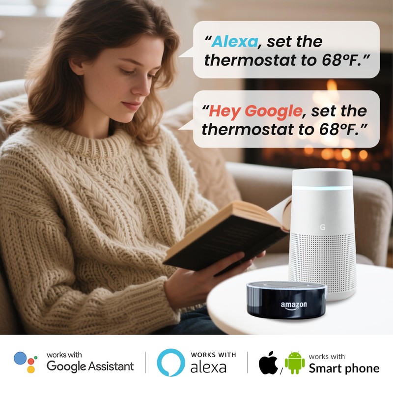 YeloDeer WiFi Smart Thermostat for Electric Underfloor Heating, Wireless Room