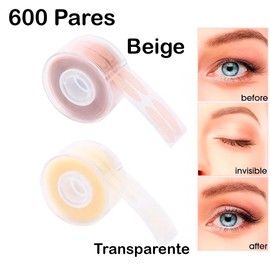 600 Pegatinas Adhesiva Levanta Parpado Caido Anti Arrugas Mejora Apariencia Ojos Tiras Elevacion Parpado Anti Envejecimiento Herramienta Maquillaje (Transparente)