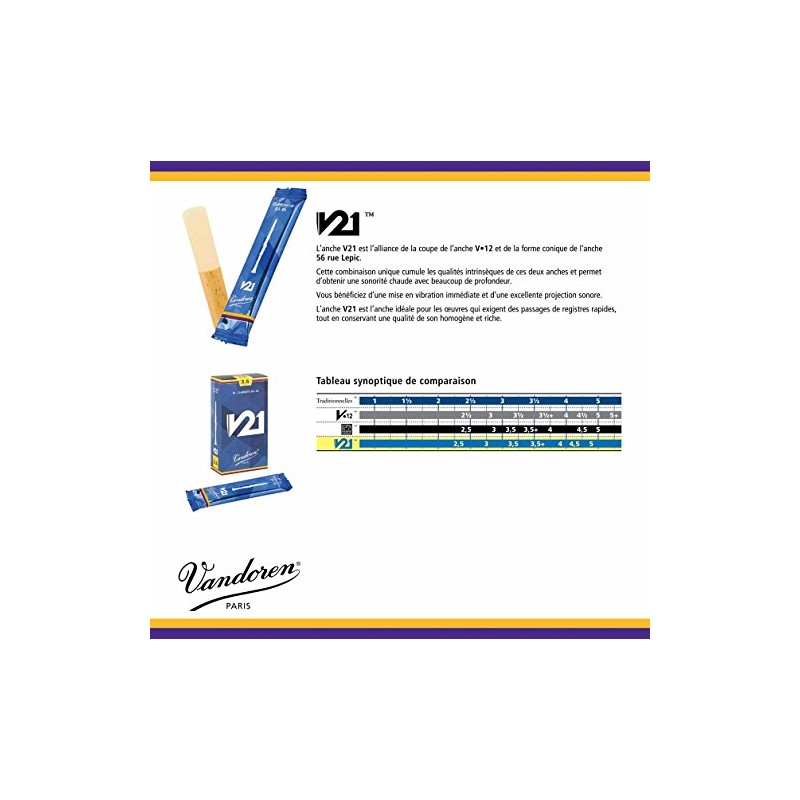 VANDOREN V21 Bb Clarinet Reeds 4 (10)