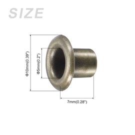 METALLIXITY Eyelets with Washers (10 x 5 x 7mm) 100Pack, Alloy Grommet Kit Chrome Plated - for Leather Canvas Clothes DIY Crafts Making, Bronze Tone