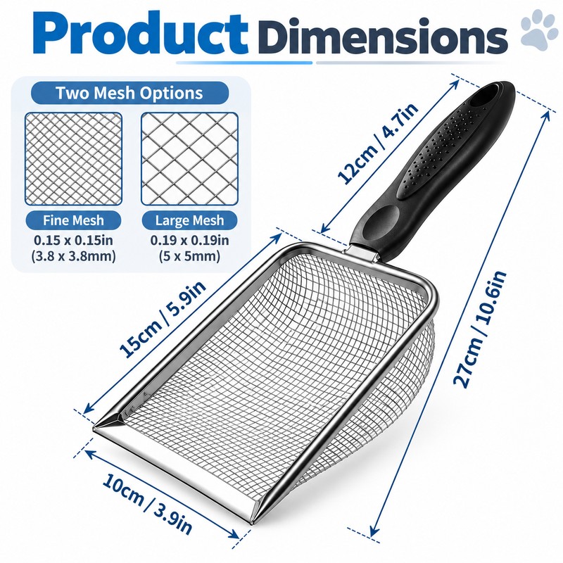 Stainless Steel Cat Litter Scoop Set for Easy Litter Box