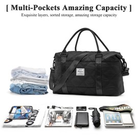 Travel Duffel Bag,Sports Tote Gym Bag,Shoulder Weekender Overnight Bag for Women