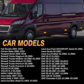 OZ-LAMPE 6 x LED Side Marker Light for Ducato Citroen Relay Peugeot Boxer Renault Trucks Magnum Trucks Midliner Midlum Premium Turn Signal Side Indicator with Canbus Error Free