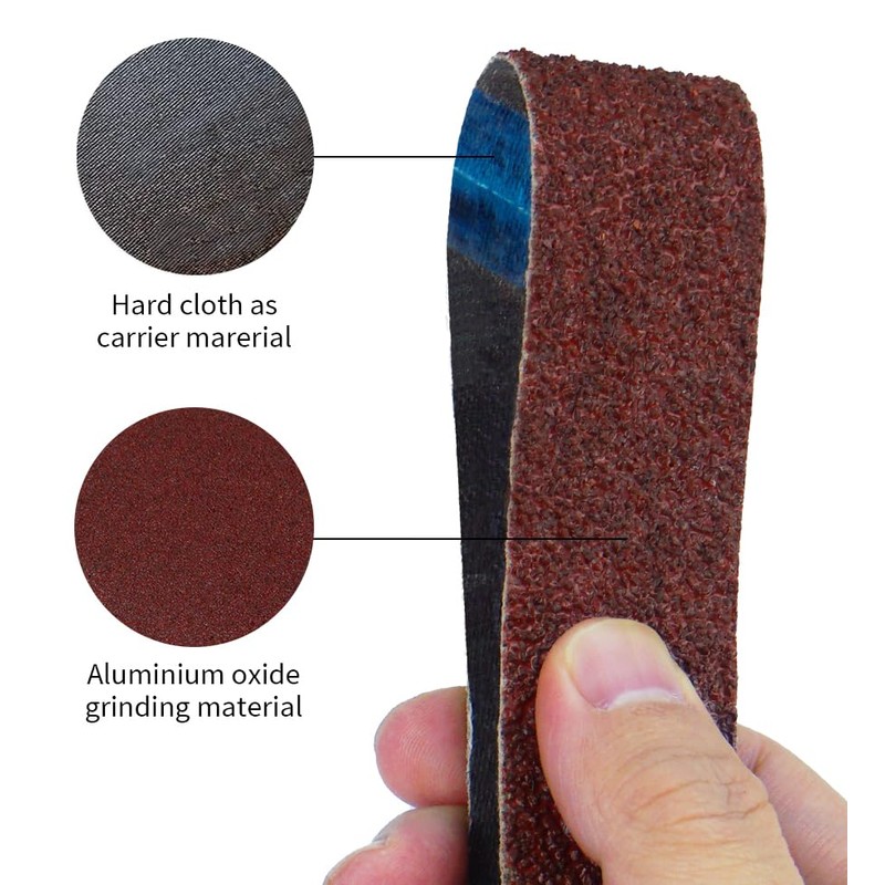 40x303mm Sanding Belt Assorted Pack, 12 Pcs (2 Each of