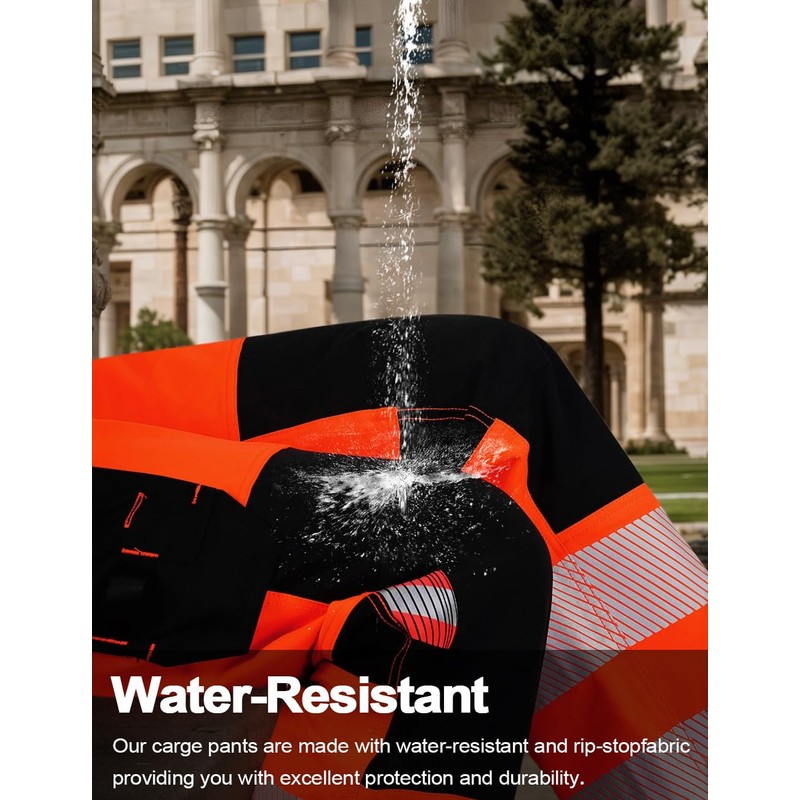 Mlvekrt Mens High Visibility Work Pants Reflective Safety Pants Waterproof