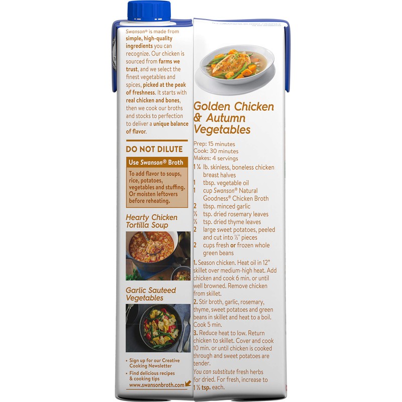 Swanson Natural Goodness Chicken Broth, 32 oz. Carton